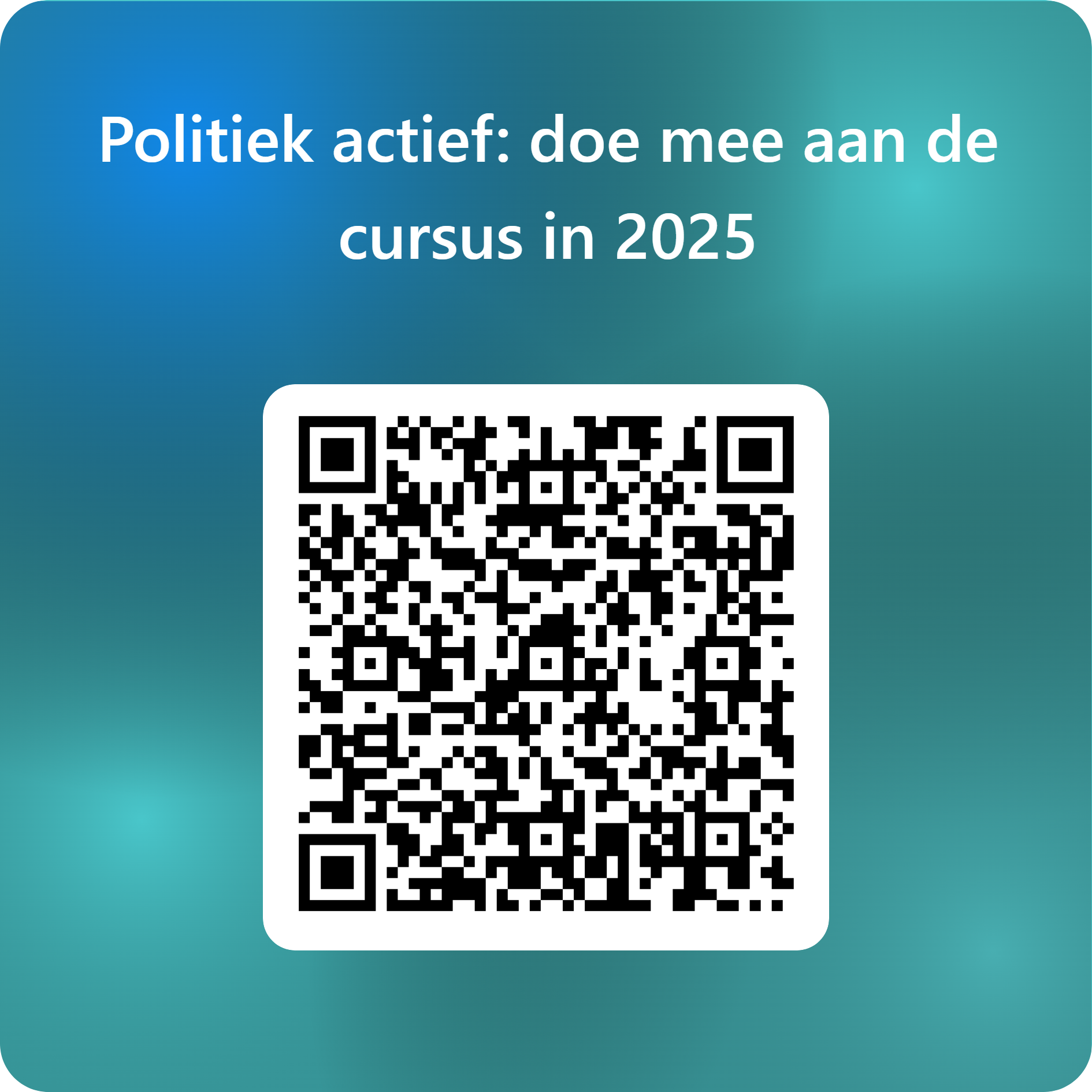 QR code voor aanmelden cursus Politiek Actief